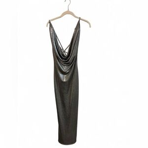 VENUS Metallic Backless Dress